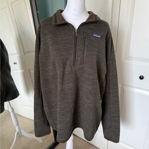 Patagonia Brown Quarter Zip Up Sweater - size large